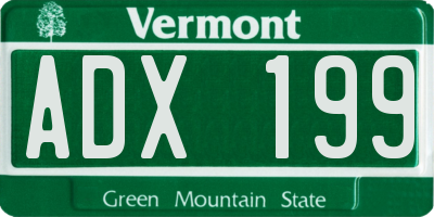 VT license plate ADX199