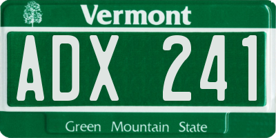 VT license plate ADX241