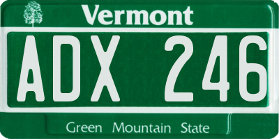 VT license plate ADX246