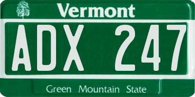 VT license plate ADX247