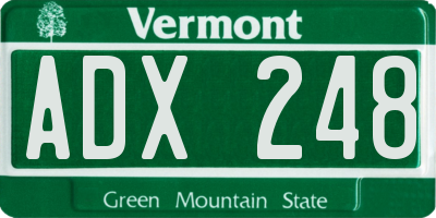 VT license plate ADX248