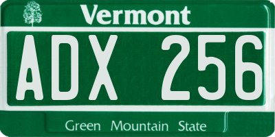 VT license plate ADX256