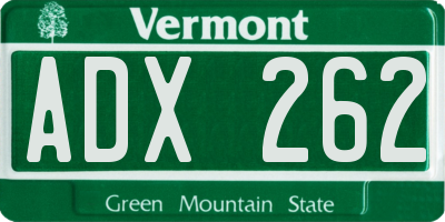 VT license plate ADX262