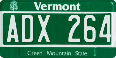VT license plate ADX264
