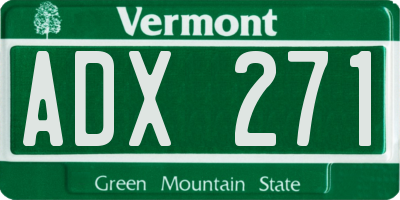 VT license plate ADX271