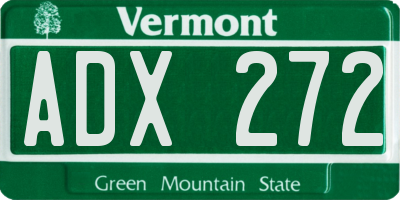 VT license plate ADX272