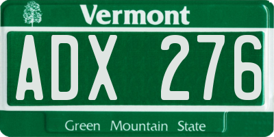 VT license plate ADX276
