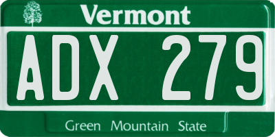 VT license plate ADX279