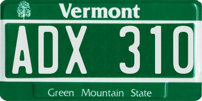 VT license plate ADX310