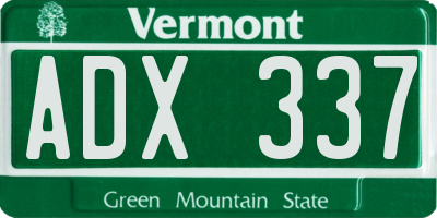 VT license plate ADX337