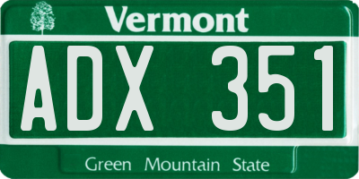 VT license plate ADX351