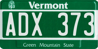VT license plate ADX373