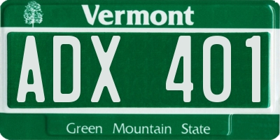 VT license plate ADX401