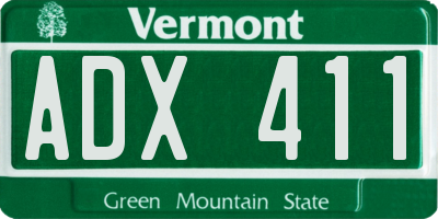 VT license plate ADX411
