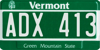 VT license plate ADX413
