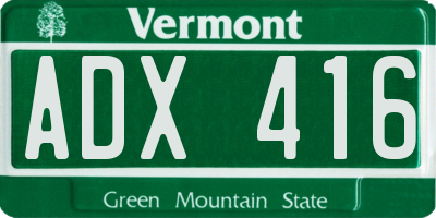 VT license plate ADX416