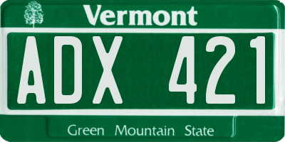 VT license plate ADX421
