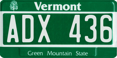 VT license plate ADX436