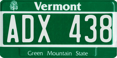 VT license plate ADX438