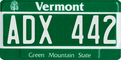VT license plate ADX442