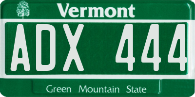 VT license plate ADX444