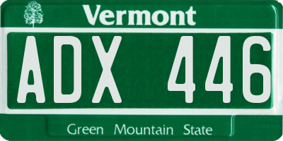 VT license plate ADX446