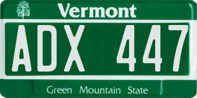 VT license plate ADX447