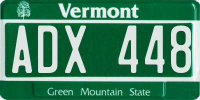 VT license plate ADX448