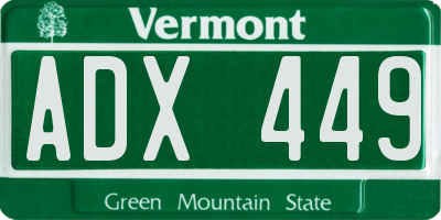 VT license plate ADX449