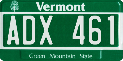 VT license plate ADX461