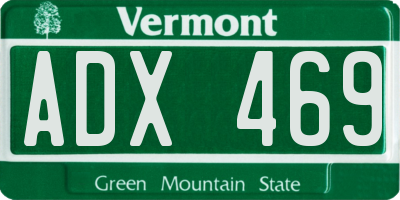 VT license plate ADX469