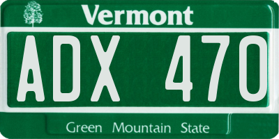VT license plate ADX470