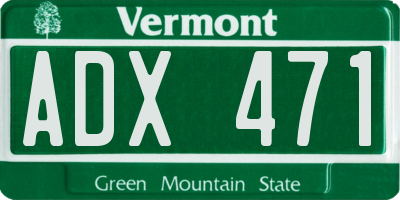 VT license plate ADX471