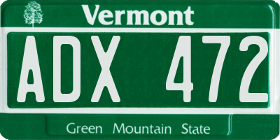 VT license plate ADX472