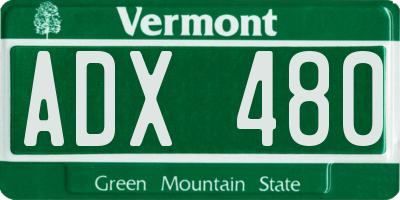 VT license plate ADX480