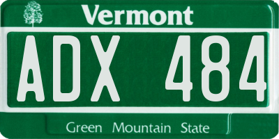 VT license plate ADX484