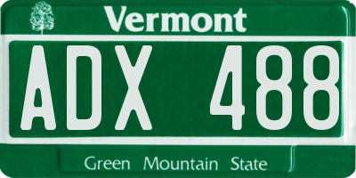 VT license plate ADX488