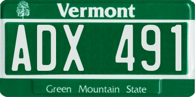 VT license plate ADX491