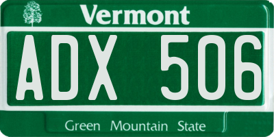 VT license plate ADX506