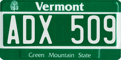 VT license plate ADX509