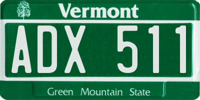VT license plate ADX511