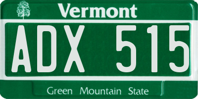 VT license plate ADX515