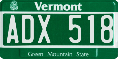 VT license plate ADX518
