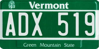 VT license plate ADX519