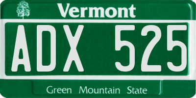 VT license plate ADX525