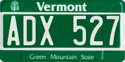 VT license plate ADX527