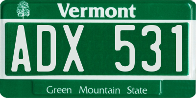 VT license plate ADX531