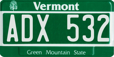 VT license plate ADX532