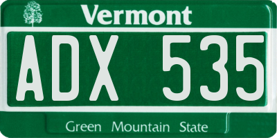 VT license plate ADX535
