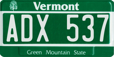 VT license plate ADX537